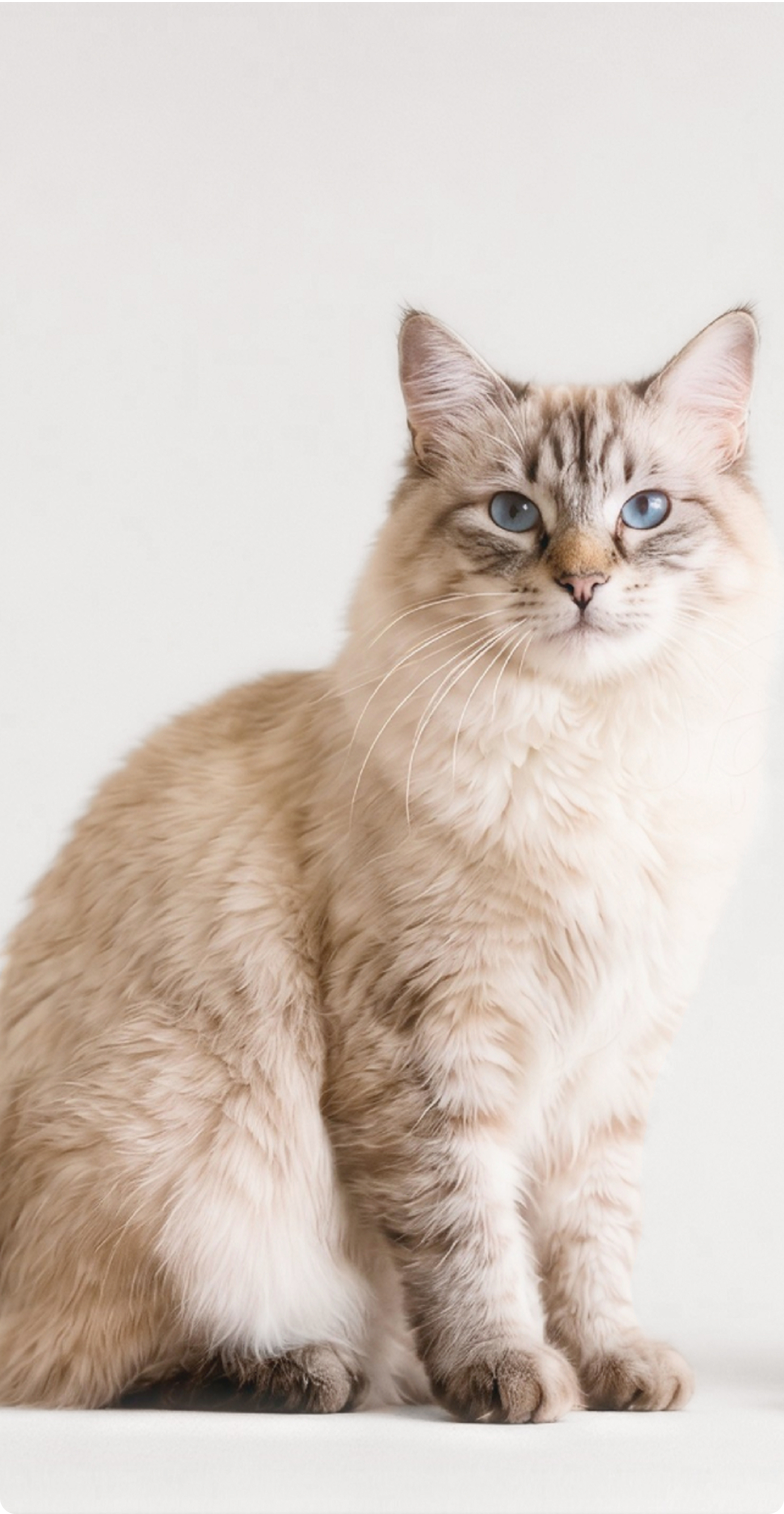 An adult cat sitting